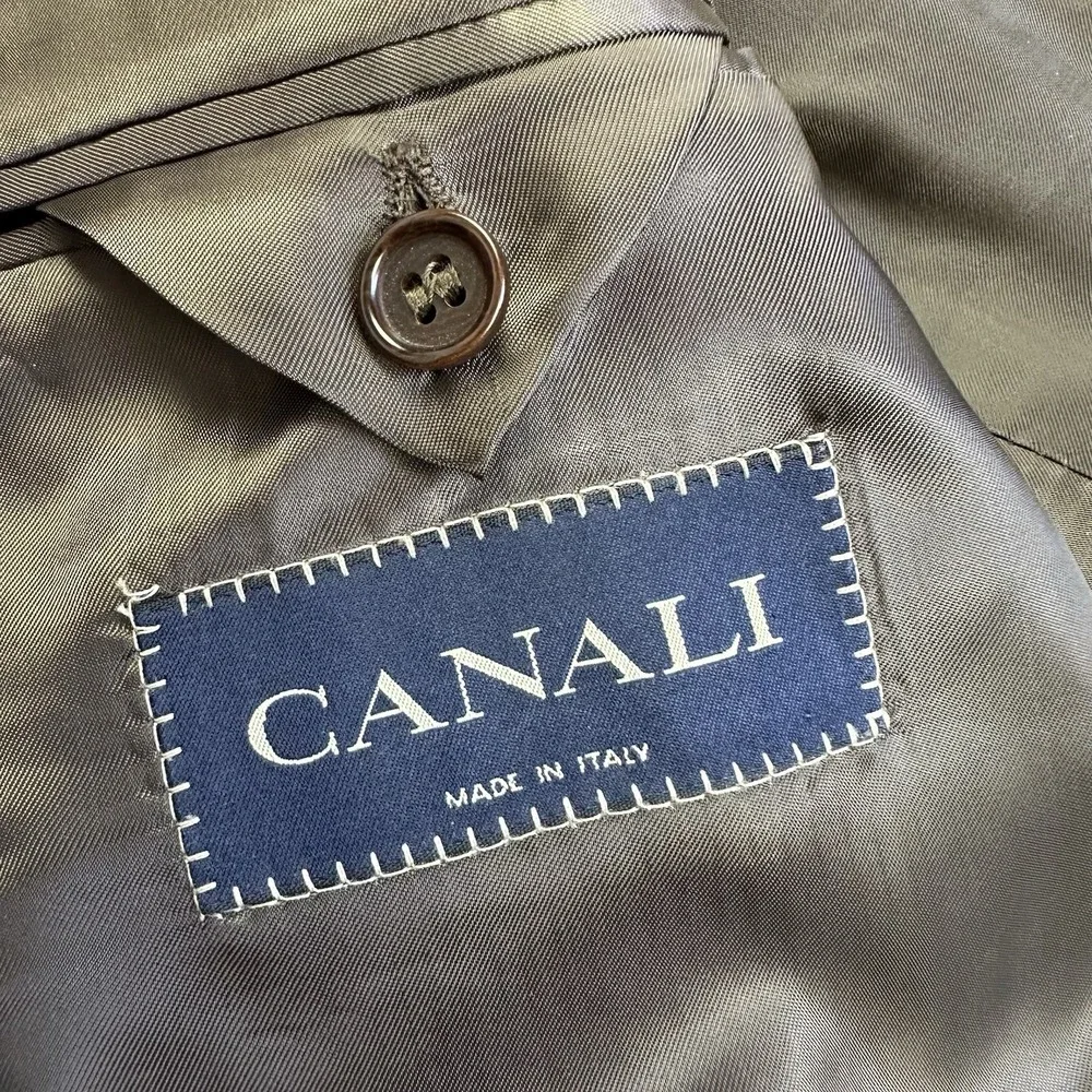 Canali Wool Cashmere Tweed Sport Coat 2 Button Men 46L US Brown Gray (56L IT)